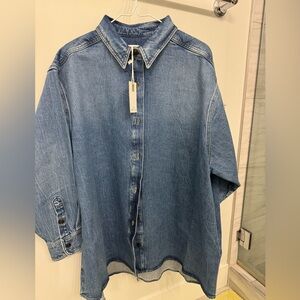 Good America denim shirt